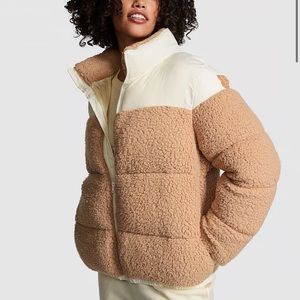 New VS Pink Cozy Fleece Quilted puffer jacket